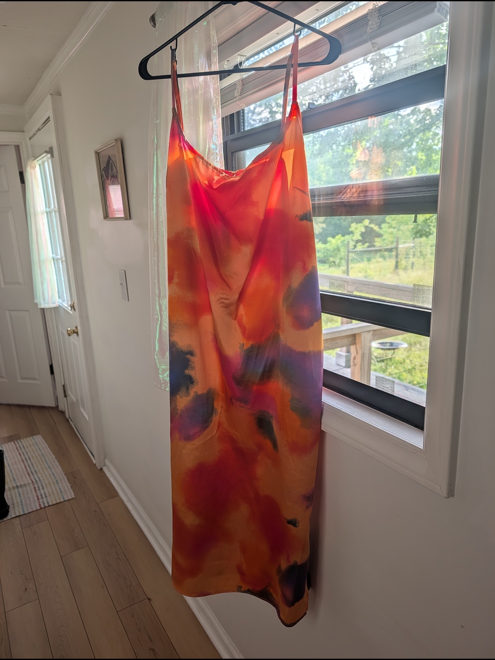 wild fable Orange & Pink Watercolor Slip Dress